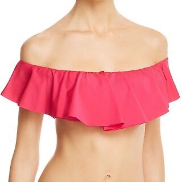 NWT Trina Turk Pink Swimsuit with Removable Cups Size 8 RUFFLE - Picture 1 of 9